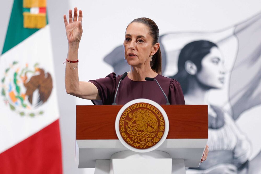 La presidenta Claudia Sheinbaum durante su conferencia matutina desde Palacio Nacional. Foto: Agencia EL UNIVERSAL/Diego Simón Sánchez/RDB.