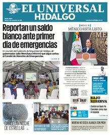 Portada El Universal Hidalgo 11/11/25