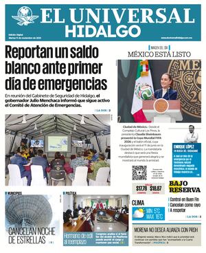 Portada El Universal Hidalgo 111125