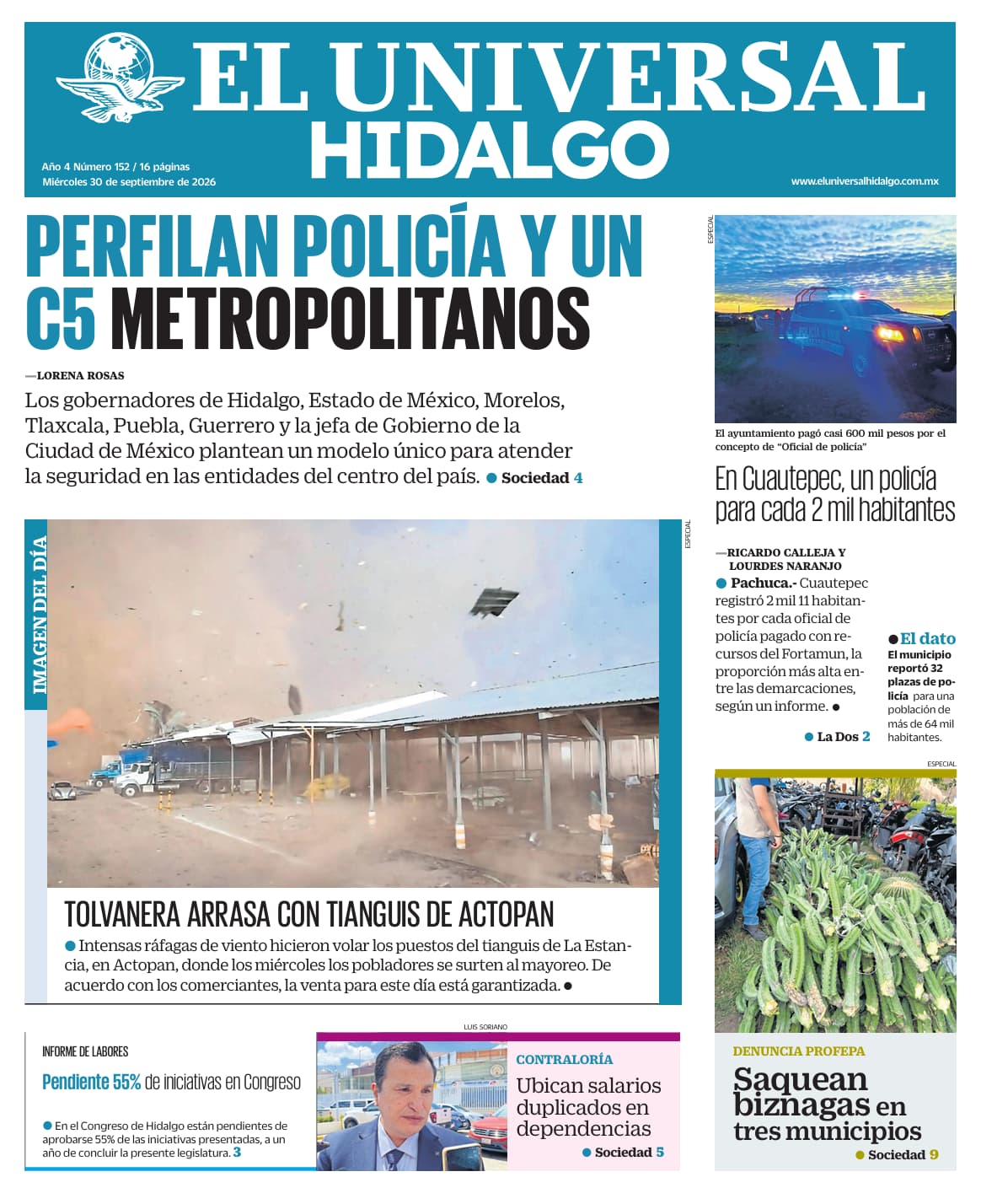 El Universal Hidalgo 30/9/26