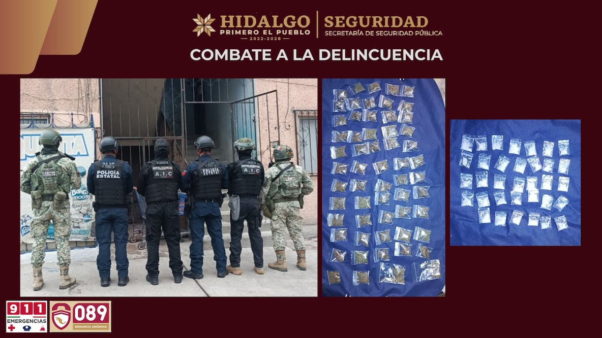 Catean presunto punto de venta de droga en Pachuca | Fotos: SSPH
