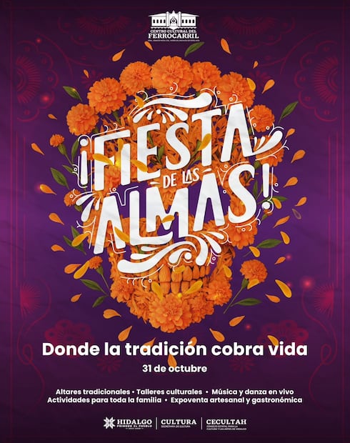 Fiesta de las Almas 2025: arte, tradición y memoria se unen en el Centro Cultural del Ferrocarril  | Cortesía: Cultura Hidalgo