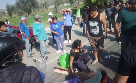 Accidente en Ixmiquilpan deja a motociclistas lesionados, entre ellos una menor