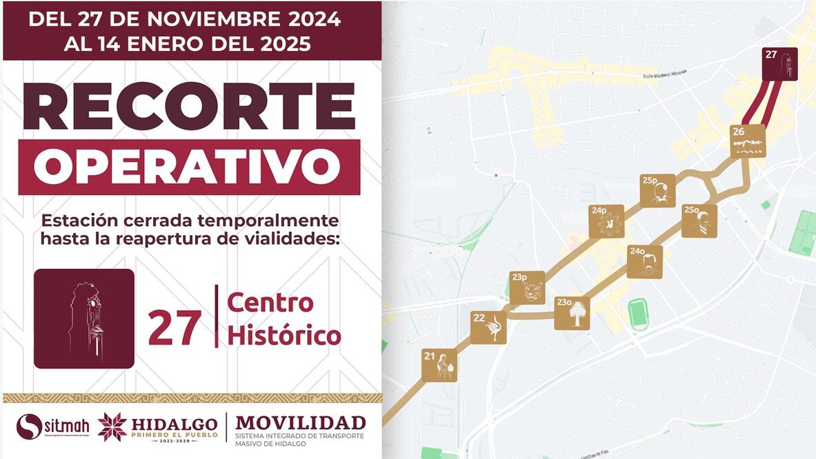 ¡Atención usuarios del Tuzobús! Cortesía: Movilidad Hidalgo