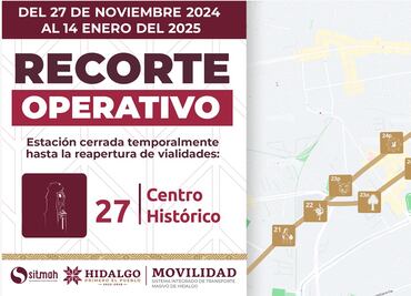 Cierre temporal de la estación Centro Histórico del Tuzobús por festividades decembrinas