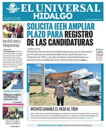 Portada El Universal Hidalgo 12/8/26