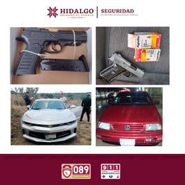 Aseguran a 4 personas por posesión ilegal de armas en Hidalgo