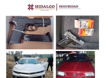 Aseguran a 4 personas por posesión ilegal de armas en Hidalgo