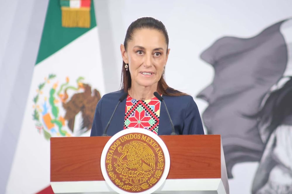La presidenta Claudia Sheinbaum durante su conferencia matutina desde Palacio Nacional. Foto: Agencia EL UNIVERSAL/Luis Camacho/RDB.