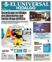 Portada El Universal Hidalgo 9/9/25