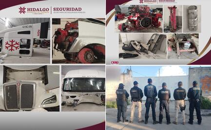 En cateo recuperan tractocamión robado en Tizayuca, era almacén de autopartes