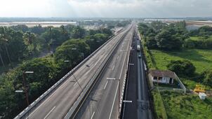 Sheinbaum inaugura puente de acceso al Puerto de Veracruz; reducirá hasta 50 minutos los traslados