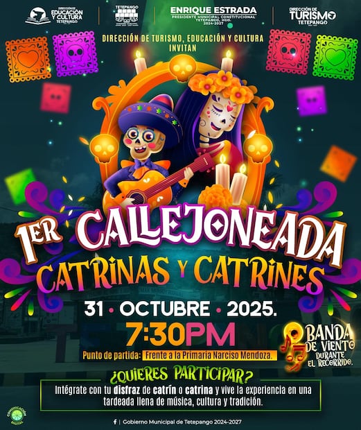 Concursos, desfiles y música tradicional | Facebook: Gobierno Municipal de Tetepango 2024-2027