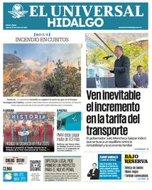 Portada El Universal Hidalgo 23/1/26