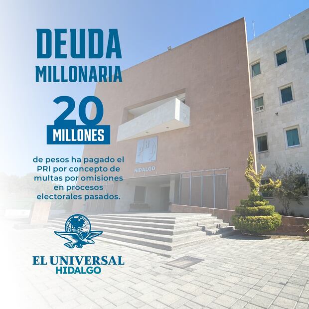 PRI enfrenta multas millonarias y retrasos por pago de predial en Hidalgo | Diseño: Saúl Barrera