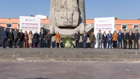 Conmemoran 157 aniversario de la erección del Estado de Hidalgo