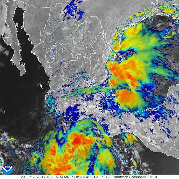 Reportan lluvias moderadas en Hidalgo tras el paso de la tormenta tropical Barry | Twitter: Poketiempo MX