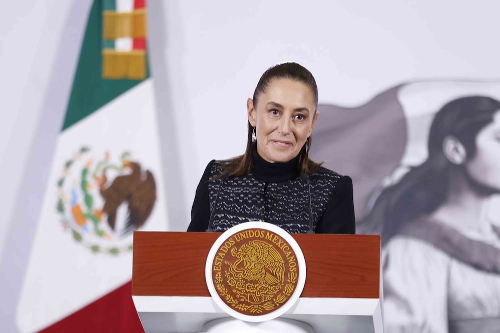 La presidenta Claudia Sheinbaum durante su conferencia matutina desde Palacio Nacional. Foto: Agencia EL UNIVERSAL/Diego Simón Sánchez/RDB.