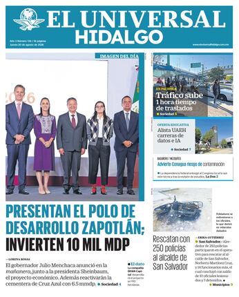 Portada EL Universal Hidalgo 20/8/26