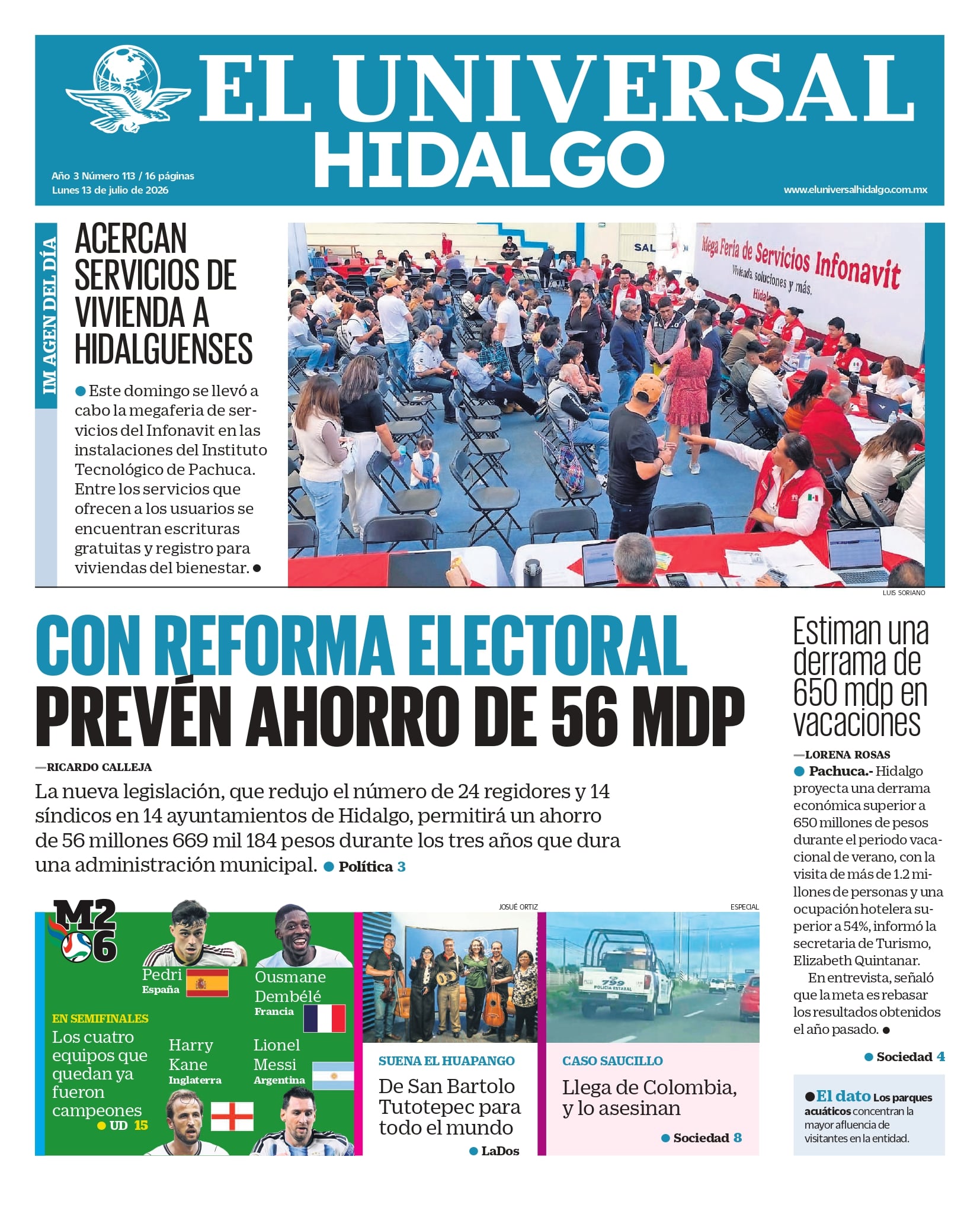 El Universal Hidalgo 13/07/26