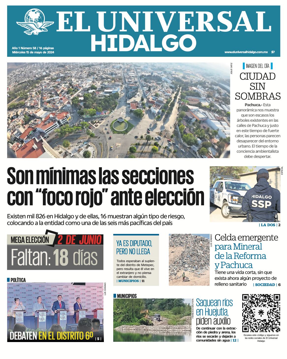 Portada El Universal Hidalgo 15/05/24