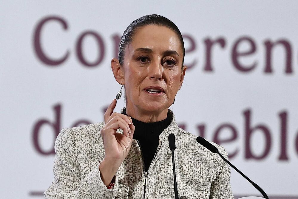 La presidenta Claudia Sheinbaum durante su conferencia matutina desde Palacio Nacional. Foto: Agencia EL UNIVERSAL/Berenice Fregoso/RDB.