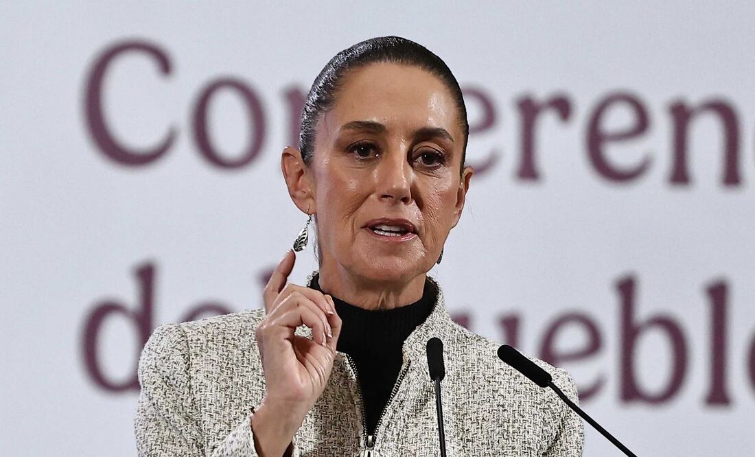 La presidenta Claudia Sheinbaum durante su conferencia matutina desde Palacio Nacional. Foto: Agencia EL UNIVERSAL/Berenice Fregoso/RDB.