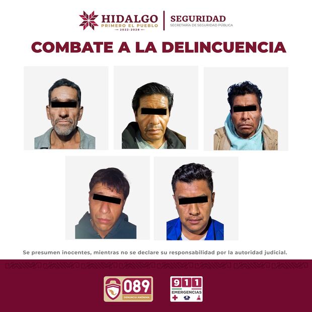 Capturan a cinco presuntos narcomenudistas en operativos de la SSPH en la zona metropolitana de Pachuca | Fotos: SSPH