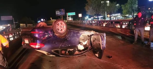 Volcadura en el Felipe Ángeles