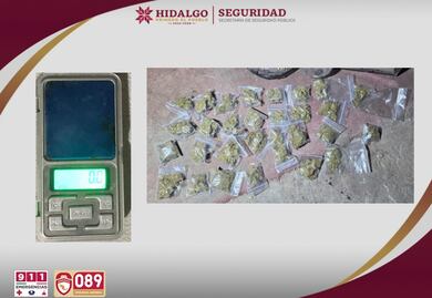 Detienen a célula delictiva y aseguran drogas y un arma artesanal en Mineral de la Reforma