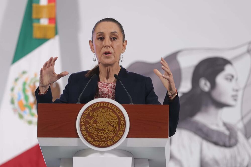 La presidenta Claudia Sheinbaum durante su conferencia matutina desde Palacio Nacional. Foto: Agencia EL UNIVERSAL/Gabriel Pano/RDB.