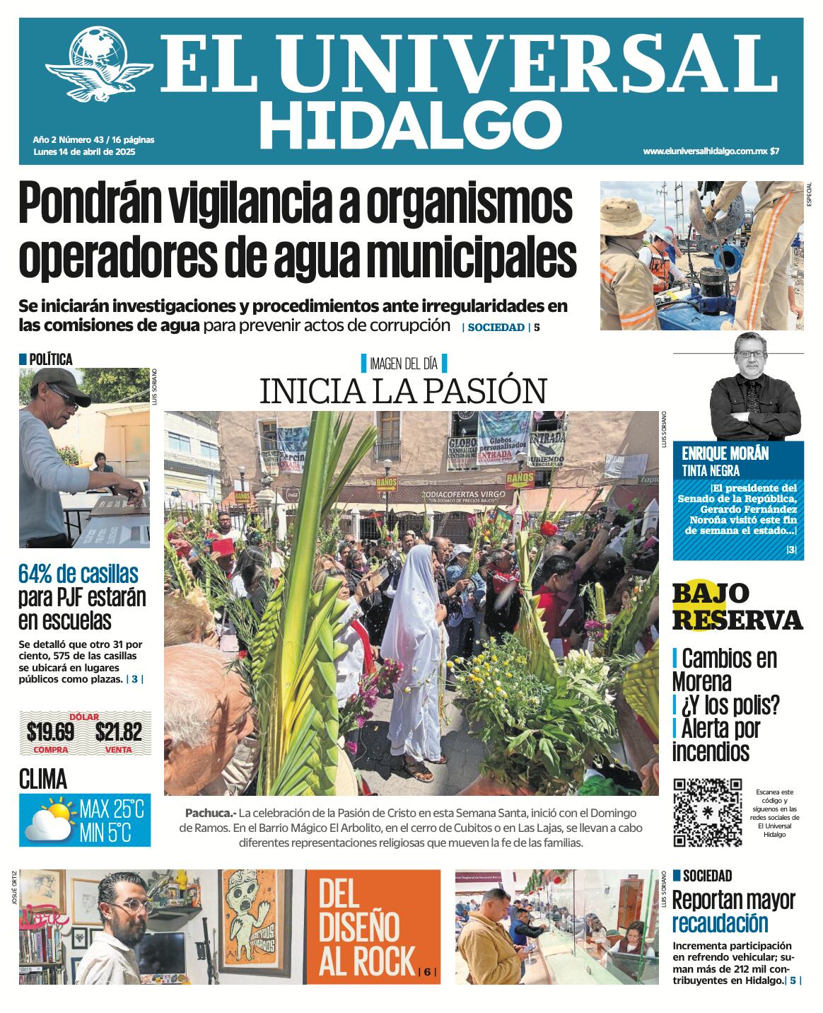 Portada El Universal Hidalgo 140425