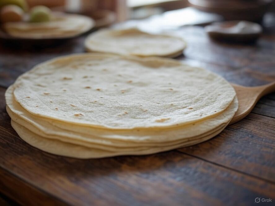 En la primera quincena de abril de 2025 los precios promedio en tortillerías de la tortilla estuvieron en 21.6 pesos por kilo. Foto: Grok