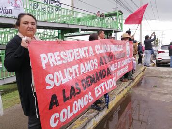 Aprovecha Antorcha Campesina y CNTE  visita de Claudia Sheinbaum para manifestarse