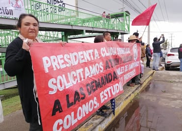 Aprovecha Antorcha Campesina y CNTE visita de Claudia Sheinbaum para manifestarse
