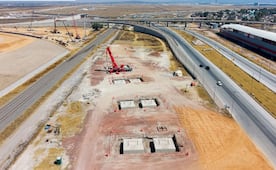 Avanza viaducto del tren AIFA-Pachuca; obras generan cortes en el Circuito Exterior Mexiquense