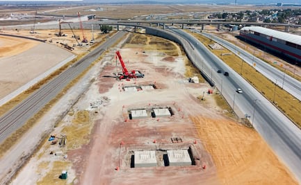 Avanza viaducto del tren AIFA-Pachuca; obras generan cortes en el Circuito Exterior Mexiquense