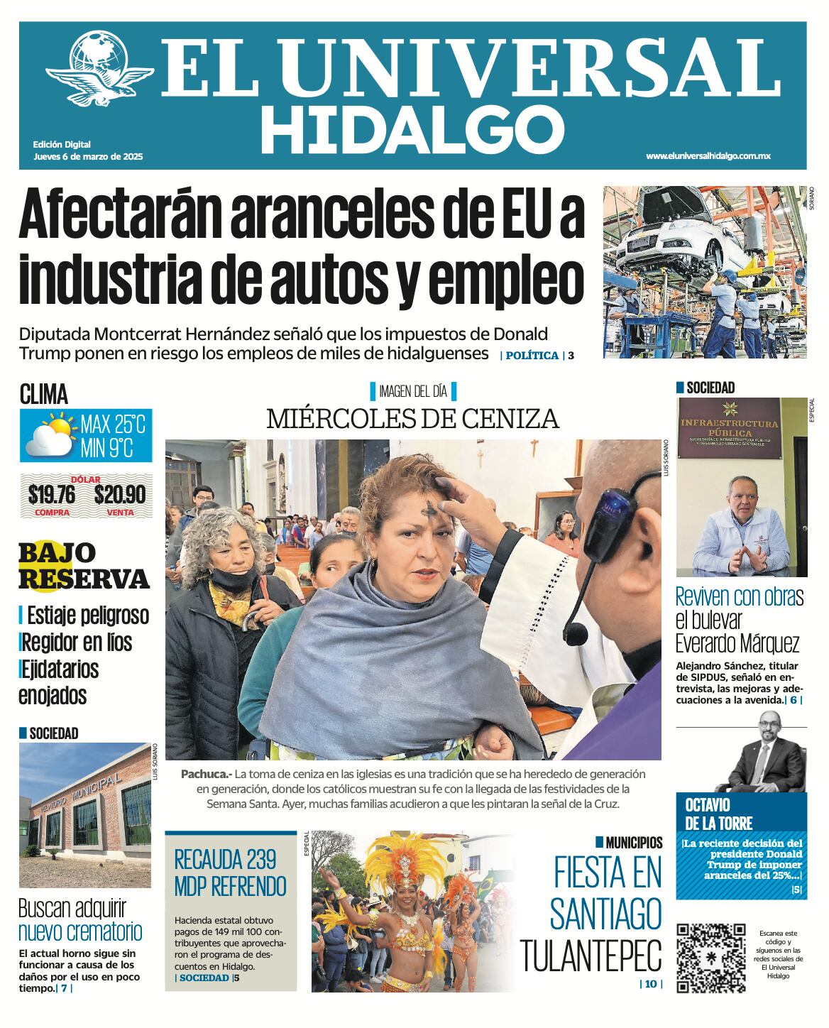 Portada El Universal Hidalgo 060325