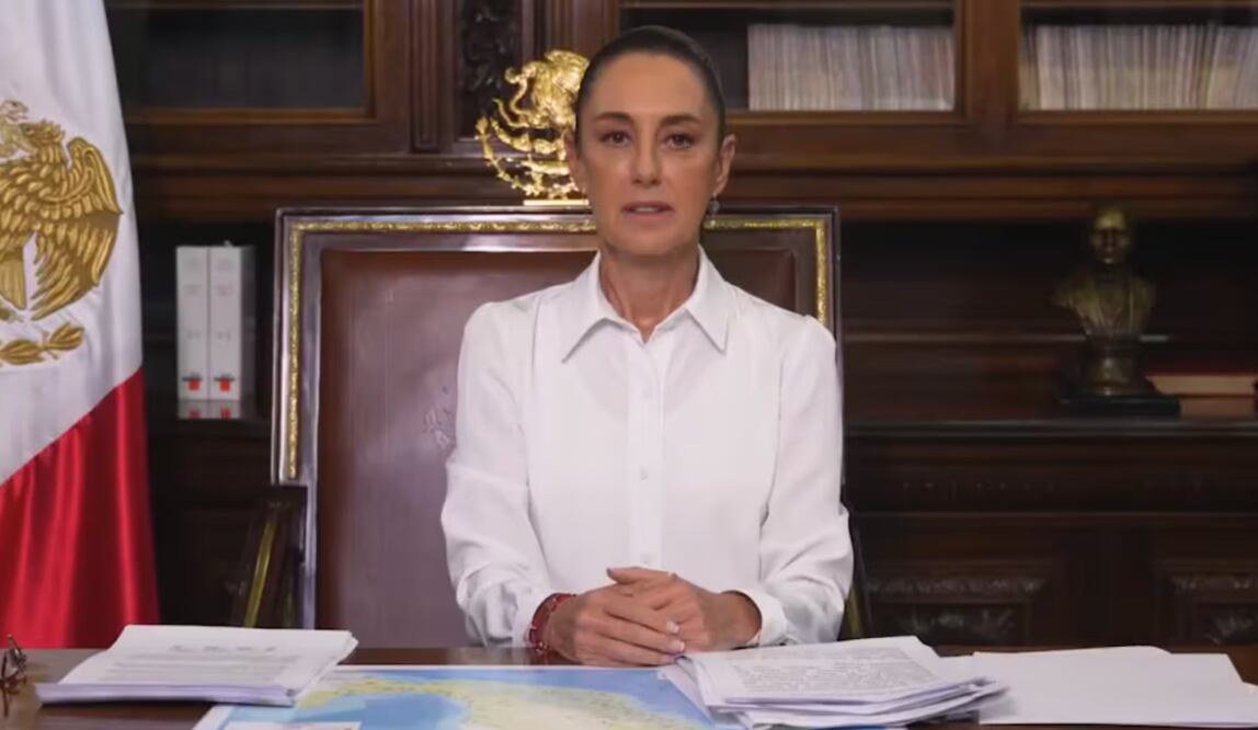 Claudia Sheinbaum, presidenta de México, responde a aumento de aranceles por parte de EU, este 2 de febrero del 2025. Foto: Captura de pantalla