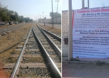 Habitantes de Huitzila exigen claridad sobre la construcción de la estación del tren AIFA-Pachuca