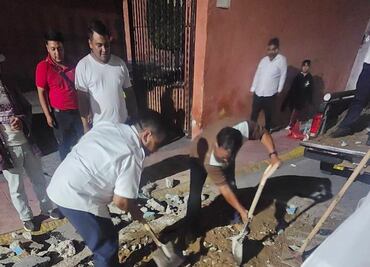 Transportistas inician reparaciones de socavón en Ixmiquilpan