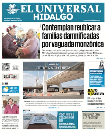 Portada El Universal Hidalgo 171225