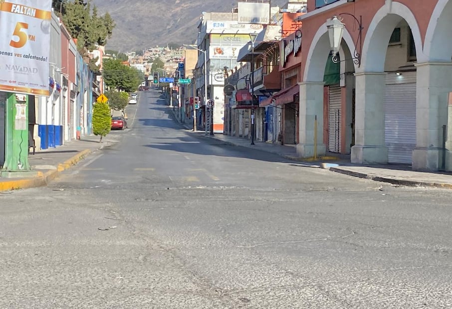 Tras la fiesta de año nuevo, las calles de Pachuca lucen vacías I Foto:Luis Soriano