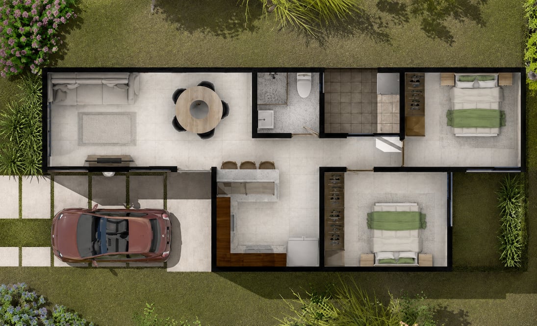 ¿Cómo serán las nuevas casas de Fovissste en Hidalgo? Plano tomado de FOVISSSTE