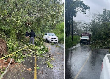 Fuertes lluvias provocan caída de postes y cortes de energía en Tenango de Doria