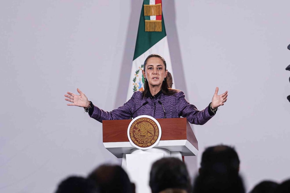 La presidenta Claudia Sheinbaum durante su conferencia matutina desde Palacio Nacional. Foto: Agencia EL UNIVERSAL/Gabriel Pano/RDB.