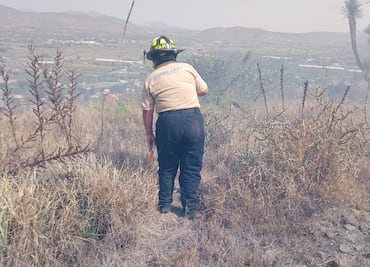 Controlan incendio en Ixmiquilpan con apoyo de habitantes y bomberos