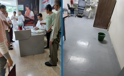 Goteras afectan las consultas en la clínica del ISSSTE de Huejutla
