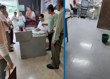 Goteras afectan las consultas en la clínica del ISSSTE de Huejutla