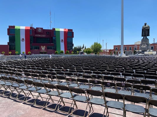 Preparan Plaza Juárez para respaldo masivo a Claudia Sheinbaum en Pachuca